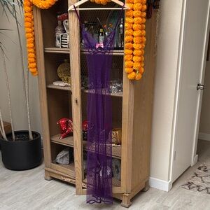 Vintage Risque Purple Fish Net Body Con Maxi Dress